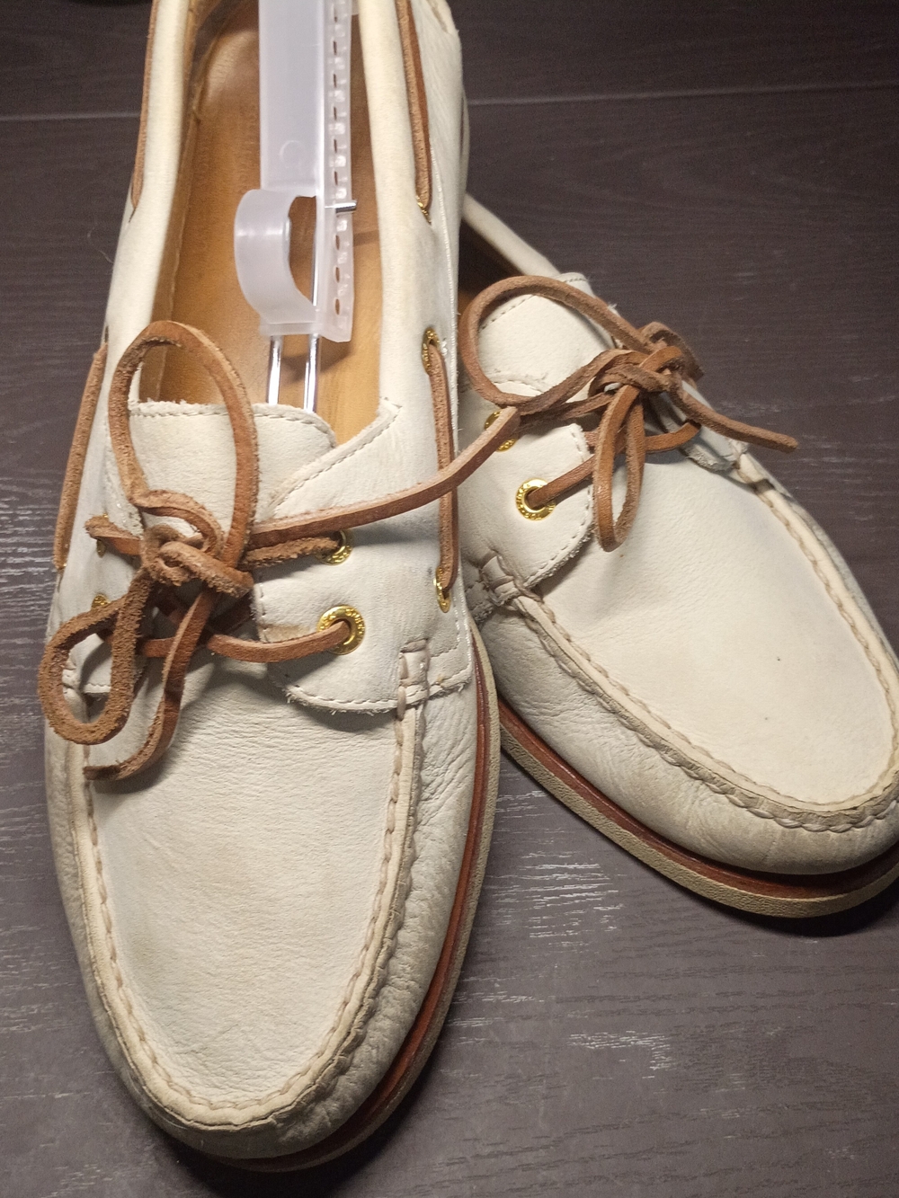 Sperry GOLD CUP Cream Leather Boat Shoes Men's 11M Nearly NEW!!! Preowned
